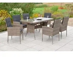 Menorca Set 19tlg 6 Sessel Kissen Tisch 140x80 M