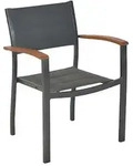 Paxos Stapelsessel 2er Set Aluminium/textil/akazie