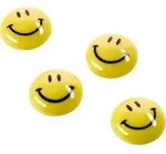 Magnet &reg; Smiley 40mm 0,06kg Ferrit Gelb 4 St./pack.