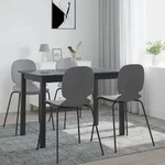Esstisch Schwarz 114x71x75 Cm Gummiholz Massiv - Vidaxl