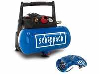 Scheppach - Kompressor HC06 ölfrei 6L 8bar 1200W + 5 m Sprialschlauch