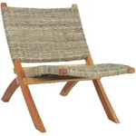 Relaxstuhl Natur Kubu-rattan Und Massivholz Mahagoni Vidaxl