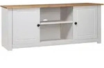 Vidaxl Tv Cabinet White 120x40x50 Cm Solid Pine Wood Panama Range