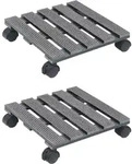 Vidaxl Plant Trolleys 2 Pcs Grey 30x30x7,5 Cm Wpc