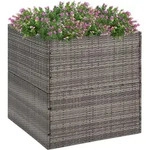 Pflanzk&uuml;bel Grau 80x80x80 Cm Poly Rattan Vidaxl