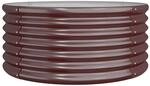 Vidaxl Garden Planter Galvanised Steel 80x80x36 Cm Brown