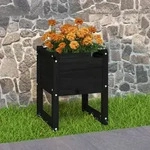 Pflanzk&uuml;bel Schwarz 40x40x52,5 Cm Massivholz Kiefer - Vidaxl