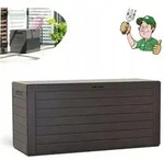 Gartenbox 280l 116x44x55cm Terrasse Balkon Aufbewahrungsbox Braun
