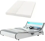 Polsterbett Valencia 140 X 200 Cm Mit Matratze, Lattenrost & Led Beleuchtung -