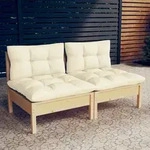 Vidaxl 2-seater Garden Sofa With Cream Cushions Solid Pinewood (806652)