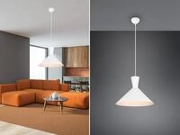 Pendelleuchte Enzo Einflammig Mit Metallschirm Wei&szlig;, &Oslash; 35cm