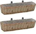 Vidaxl - Balkon-blumenkasten 2 Stk. Weide Mit Pe-auskleidung 80 Cm