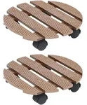 Pflanzenroller 2 Stk. Braun &Oslash;30x7,5 Cm Wpc Vidaxl