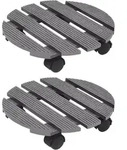 Pflanzenroller 2 Stk. Grau &Oslash;30x7,5 Cm Wpc Vidaxl