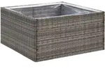 Pflanzk&uuml;bel Grau 80x80x40 Cm Poly Rattan - Vidaxl