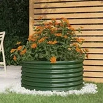 Vidaxl Garden Planter Galvanised Steel 80x80x36 Cm Green