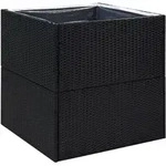 Pflanzk&uuml;bel Schwarz 80x80x80 Cm Poly Rattan - Vidaxl