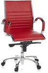 B&uuml;rostuhl / Chefsessel Parma 10 Leder Rot Chrom Hjh Office