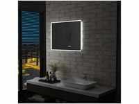 Bonnevie - LED-Badspiegel,Wandspiegel mit Berührungssensor und Zeitanzeige...