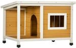 Pawhut - Hundeh&uuml;tte, Tannenholz, Hundehaus Mit Terrasse Und Aufklappbarem