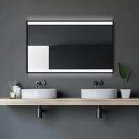 Talos - Black Shine Badspiegel 120 X 70 Cm - Badezimmerspiegel Mit Led...