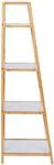 Regal Finja Aus Bambus Mit 4 Etagen, 43 X 112 X 36 Cm, Braun, Bambus Braun, Mdf Wei&szlig;