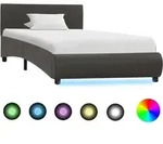 Bettgestell Mit Led Grau Kunstleder 90&times;200 Cm Vidaxl