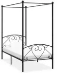 Himmelbett-gestell Schwarz Metall 90 X 200 Cm Vidaxl
