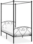 Himmelbett-gestell Schwarz Metall 100 X 200 Cm Vidaxl