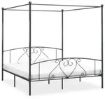 Himmelbett-gestell Grau Metall 180 X 200 Cm Vidaxl