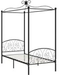 Schwarzes Metall Himmelbett 90 X 200 Cm