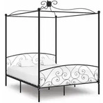 Himmelbett-gestell Schwarz Metall 180 X 200 Cm Vidaxl