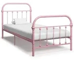 Bettgestell Rosa Metall 90&times;200 Cm Vidaxl