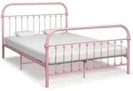 Bettgestell Rosa Metall 140&times;200 Cm Vidaxl