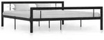 Bettgestell Schwarz Und Wei&szlig; Metall 180&times;200 Cm Vidaxl