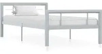 Bettgestell Grau Und Wei&szlig; Metall 90&times;200 Cm Vidaxl