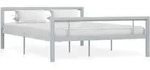 Bettgestell Grau Und Wei&szlig; Metall 160 &times; 200 Cm Vidaxl