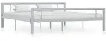 Bettgestell Grau Und Wei&szlig; Metall 180 &times; 200 Cm Vidaxl