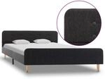 Bettgestell Dunkelgrau Sackleinen 140x200 Cm Vidaxl