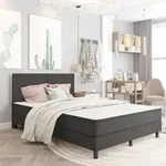 Boxspring-bettgestell Grau Stoff 160x200 Cm Vidaxl
