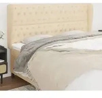 Kopfteil Mit Ohren Creme 203x23x118/128 Cm Stoff Vidaxl
