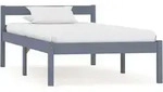 Massivholzbett Grau Kiefer 100x200 Cm Vidaxl