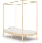 Himmelbett-gestell Massivholz Kiefer 100 X 200 Cm Vidaxl
