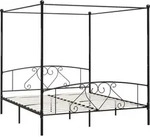 Himmelbett-gestell Schwarz Metall 200 X 200 Cm Vidaxl