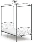 Himmelbett-gestell Grau Metall 90 X 200 Cm Vidaxl