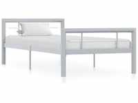 Bettgestell,Schlafzimmerbett Grau und Weiß Metall 100 × 200 cm vidaXL