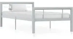 Bettgestell Grau Und Wei&szlig; Metall 100 &times; 200 Cm Vidaxl