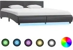 Bettgestell Mit Led Grau Kunstleder 180x200 Cm Vidaxl