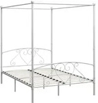 Himmelbett-gestell Wei&szlig; Metall 140 X 200 Cm Vidaxl