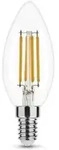Led-gl&uuml;hlampe Glas Klar Flamme E14, 2.5w, Kaltwei&szlig;.